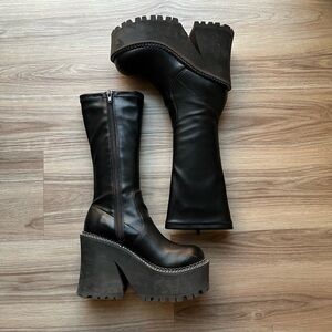 Dolls Kill Black Platform Boots